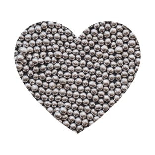 Silver Sprinkles Spheres Photo Heart T-Shirt