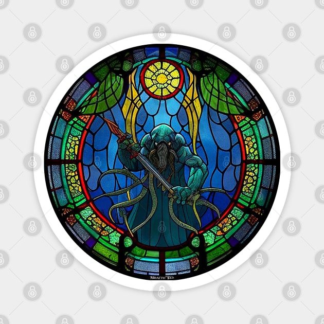 Cthulhu in Stained Glass Magnet by Hiraeth Tees