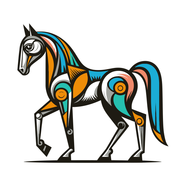 Horse illustration. Illustration of a horse in cubism style by gblackid