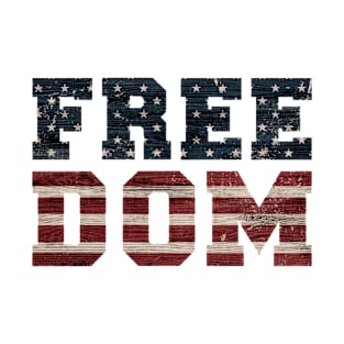 Freedom Patriotic Wooden USA Flag T-Shirt T-Shirt