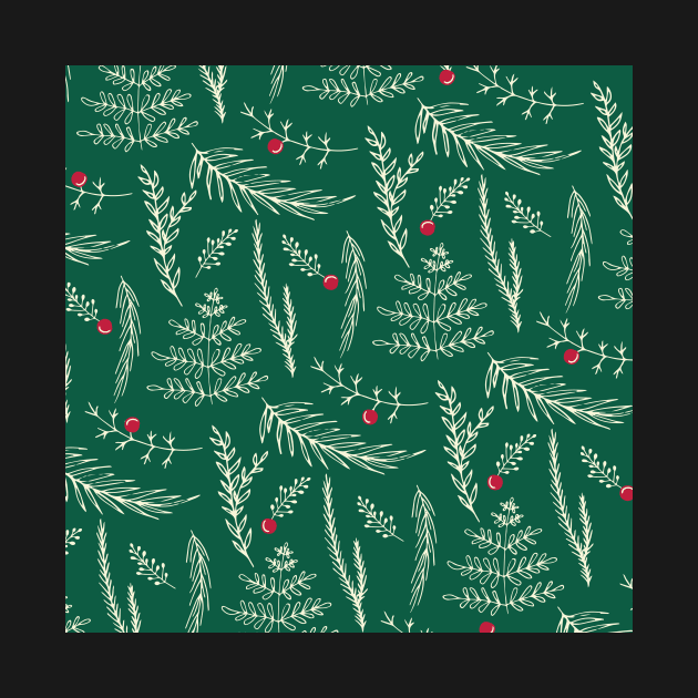 Holly Leaves, Pattern, Christmas by xcsdesign