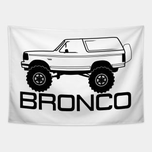 1992-1996 Bronco Side w/Tires, Black Print Tapestry