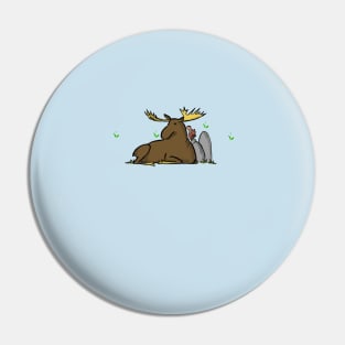 Moose and Squirrel Pin