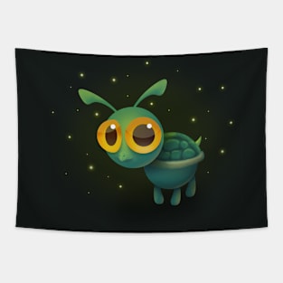 Turtle and fireflies Tapestry