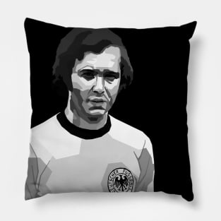 Franz Beckenbauer Black And White Pillow