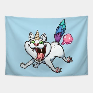 Crazy farting caticorn Tapestry