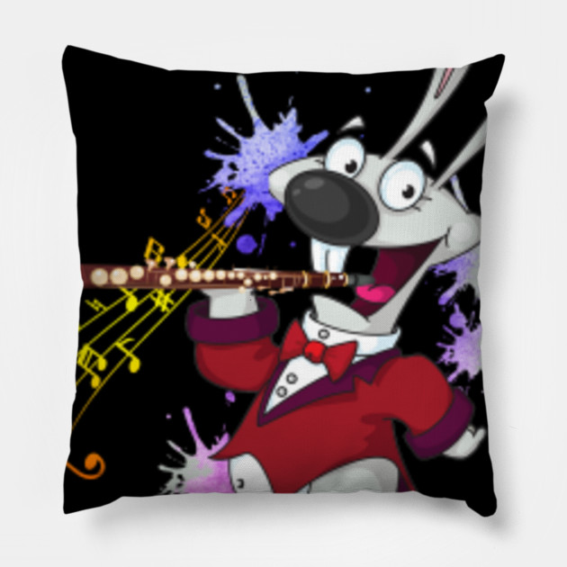 Funny Rabbit Playing The Clarinet Brass Music Bunny Gift Funny