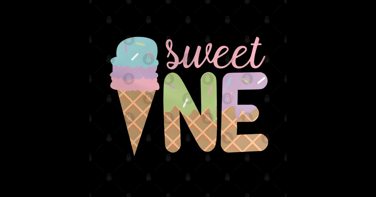 Sweet One Ice Cream First Birthday - Sweet One - Sticker | TeePublic