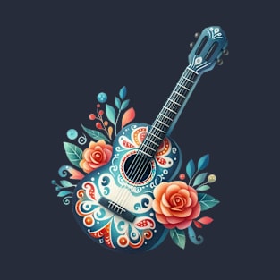 FLORAL Mexican GUITAR T-Shirt