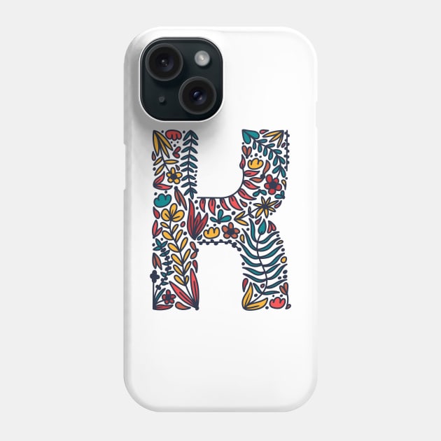 Tropical Letter K Phone Case by Cascade Patterns