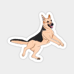 German Shepherd Jumping Magnet