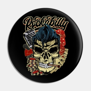 Rockabilly Greaser Skull Pin