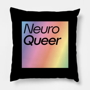 NeuroQueer Rainbow Block Logo Pillow