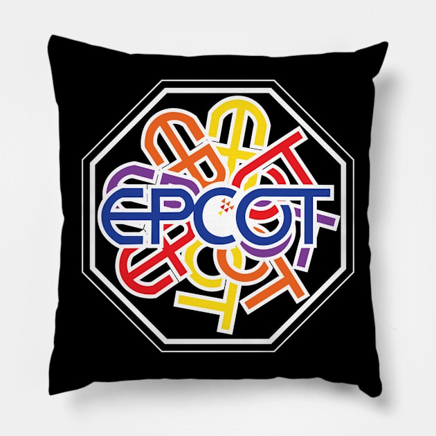 Multi-color Epcot Pillow by WearInTheWorld