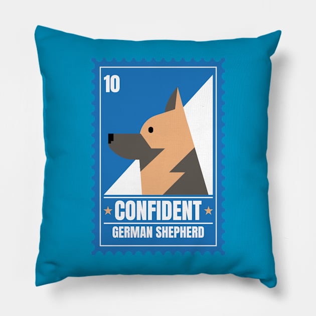 German Shepard Post Stamp Pillow by GaroStudioFL