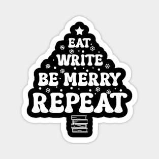 Eat Write Be Merry Christmas Magnet