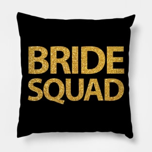 Bride Squad Gold Sequins Effect Pillow