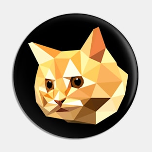 Ginger Cat Pet Portrait Polygonal Style Animal Pin