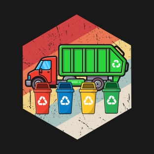 Vintage Retro Recycling Trash Kids Garbage Truck T-Shirt