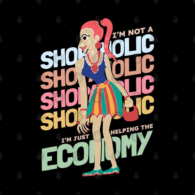 Retro Shopaholic Girl by KewaleeTee