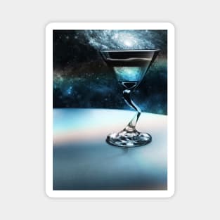 Cocktail glass with galaxy inside Magnet