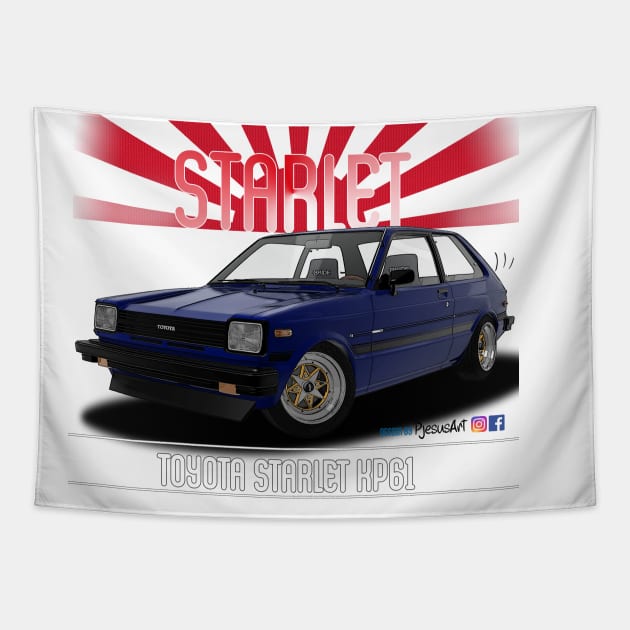 Toyota Starlet KP61 Blue Tapestry by PjesusArt