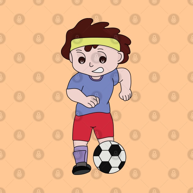 Drawing of a boy playing football by DiegoCarvalho