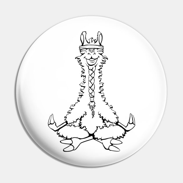 Meditating Llama - Line Drawing Pin by sketchtodigital