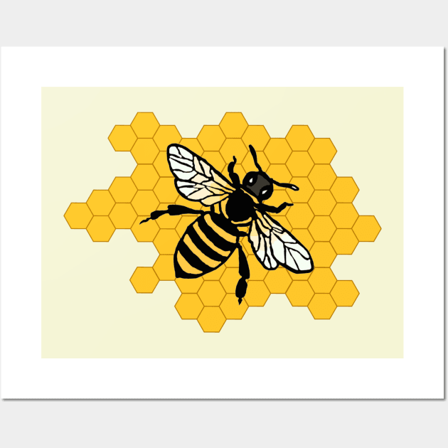 Bee Decor, Bee Art, Honeycomb Wall Art, Kitchen Decor, Yellow