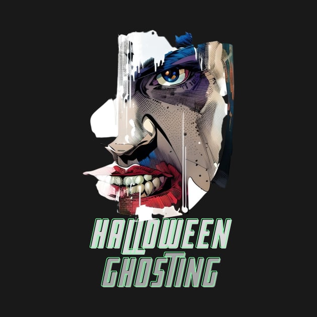 Halloween Ghosting (scary cartoon snarl face) by PersianFMts