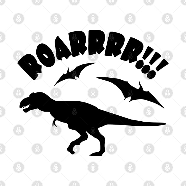 Roarrr Dinos T-Rex and Pterosaur Dinosaur Birthday Gift Shirt by KAOZ