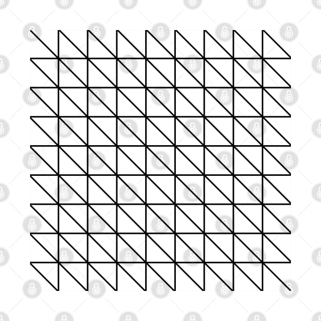 Black and White Triangle Minimal Grid Lines Geometric Pattern by love-fi