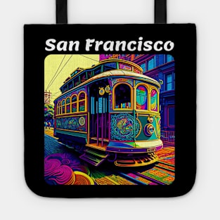 San Francisco Cable Car v1 square Tote