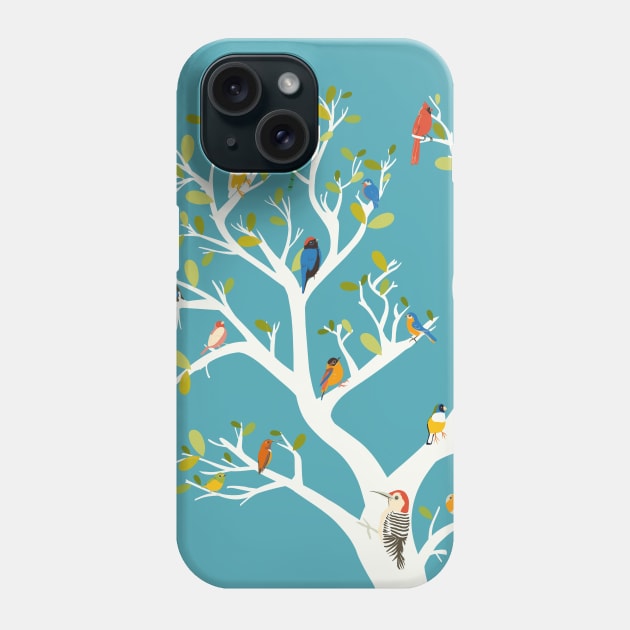 Tree with birds Phone Case by Mimie20