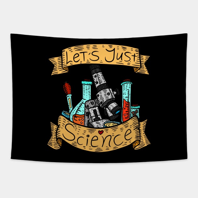 let's just science. vintage lab research art. Tapestry by JJadx