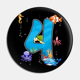 4th birthday aquarium Pin