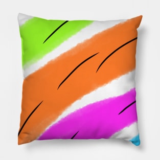 Green pink blue watercolor abstract art Pillow