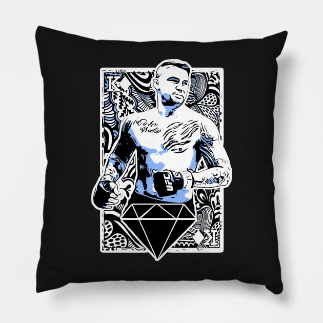 Dustin Poirier King of Diamonds Pillow by SavageRootsMMA