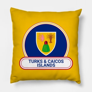 Turks and Caicos Islands Country Badge - Turks and Caicos Islands Flag Pillow