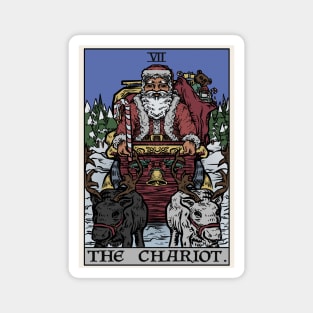 The Chariot Tarot Card Christmas Edition Magnet