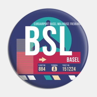 Basel, Switzerland (BSL) Airport Code Baggage Tag Pin