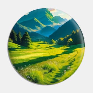 Lovely Meadow Scenery in Summertime Pin