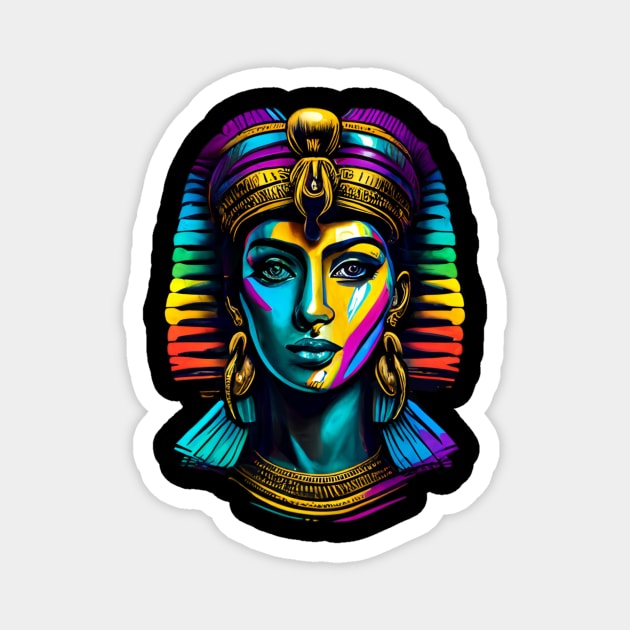 colorful abstract Cleopatra Magnet by Discover Madness