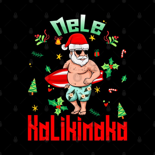 Mele Kalikimaka Christmas Santa Shaka Hawaii by intelus