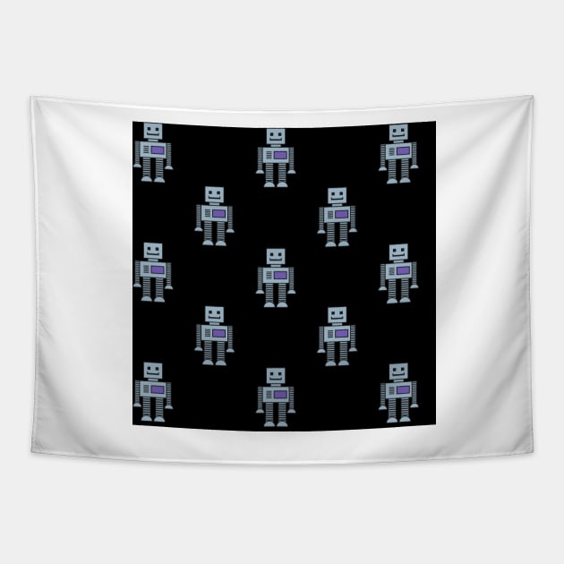 Robots - Black Tapestry by IslandofdeDolls