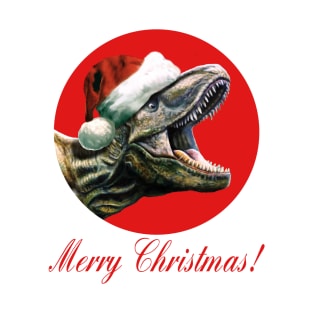 Merry Christmas! T-Rex Print T-Shirt