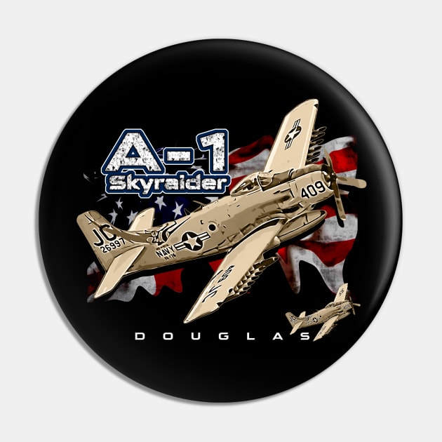 Douglas A-1 Skyraider Aircraft Pin by aeroloversclothing