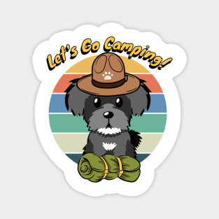 Cute Miniature Schnauzer Wants to go Camping Magnet