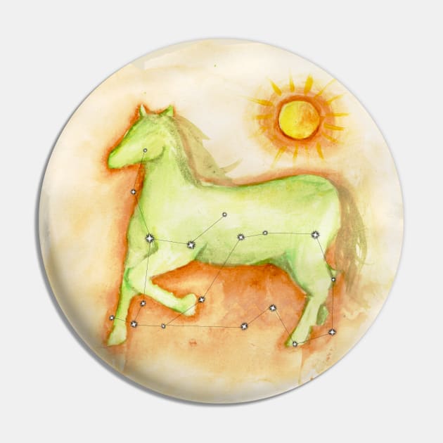 Aquarius Baltic Zodiac - The Stallion Pin by Dbaudrillier