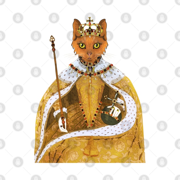 Queen Elizabeth I cat - historiCATS illustrations by vixfx